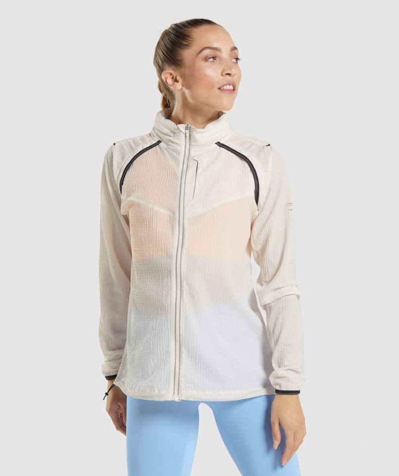 Women\'s Gymshark Speed Jackets White | NZ 7WRQOX